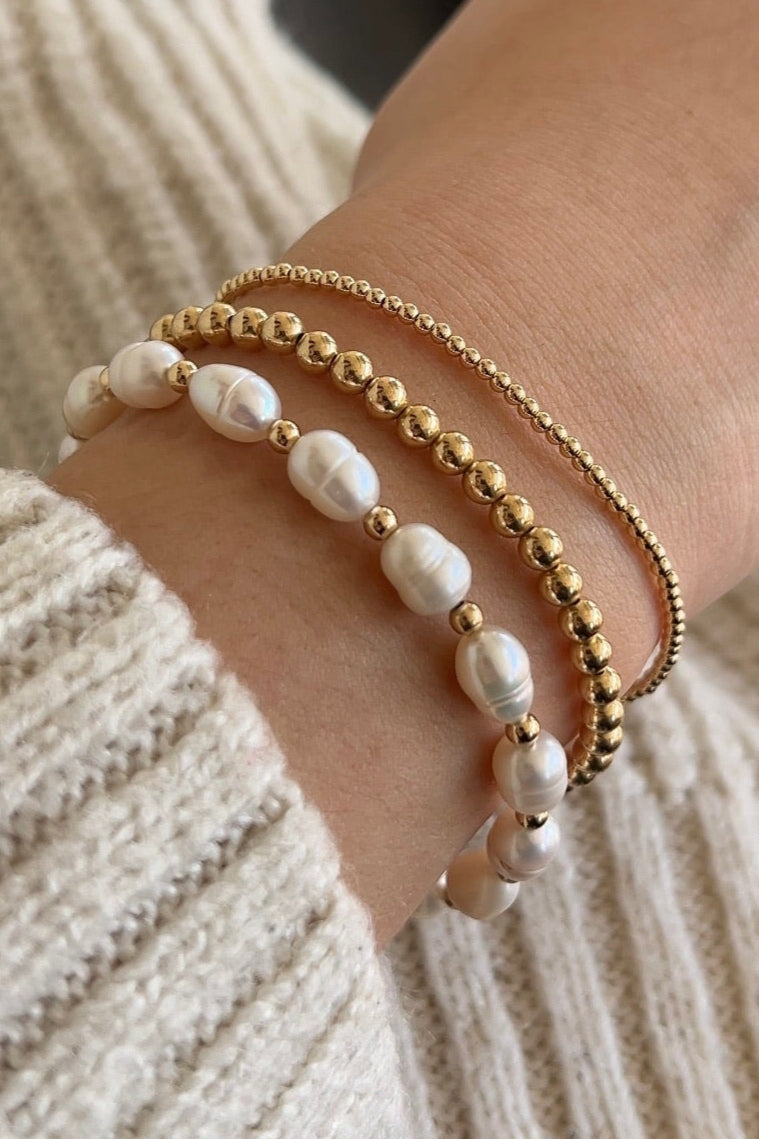 Golden Grace 3 bracelet stack (2+4MM)
