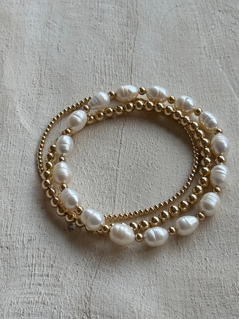 Golden Grace 3 bracelet stack (2+4MM)