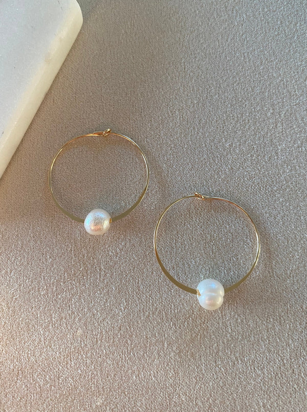 I’d Choose You - Pearl Hoop Earrings