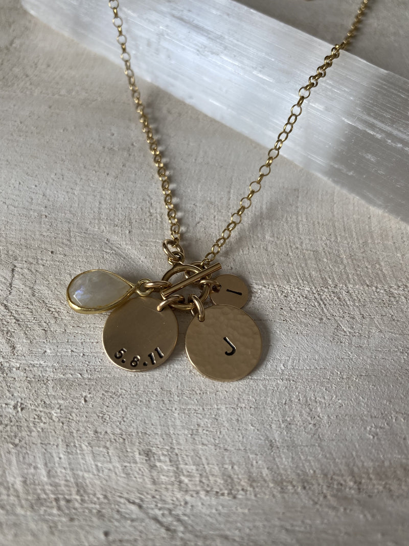 initial disc necklace charms - forever and always necklace by Bohindi