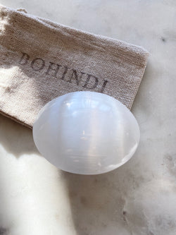 SELENITE HAPPY STONE | ILLUMINATE