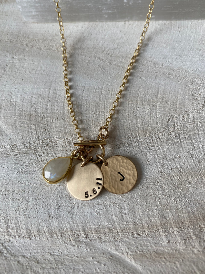 RENATA - PERSONALIZED DATE DISC (satin finish)