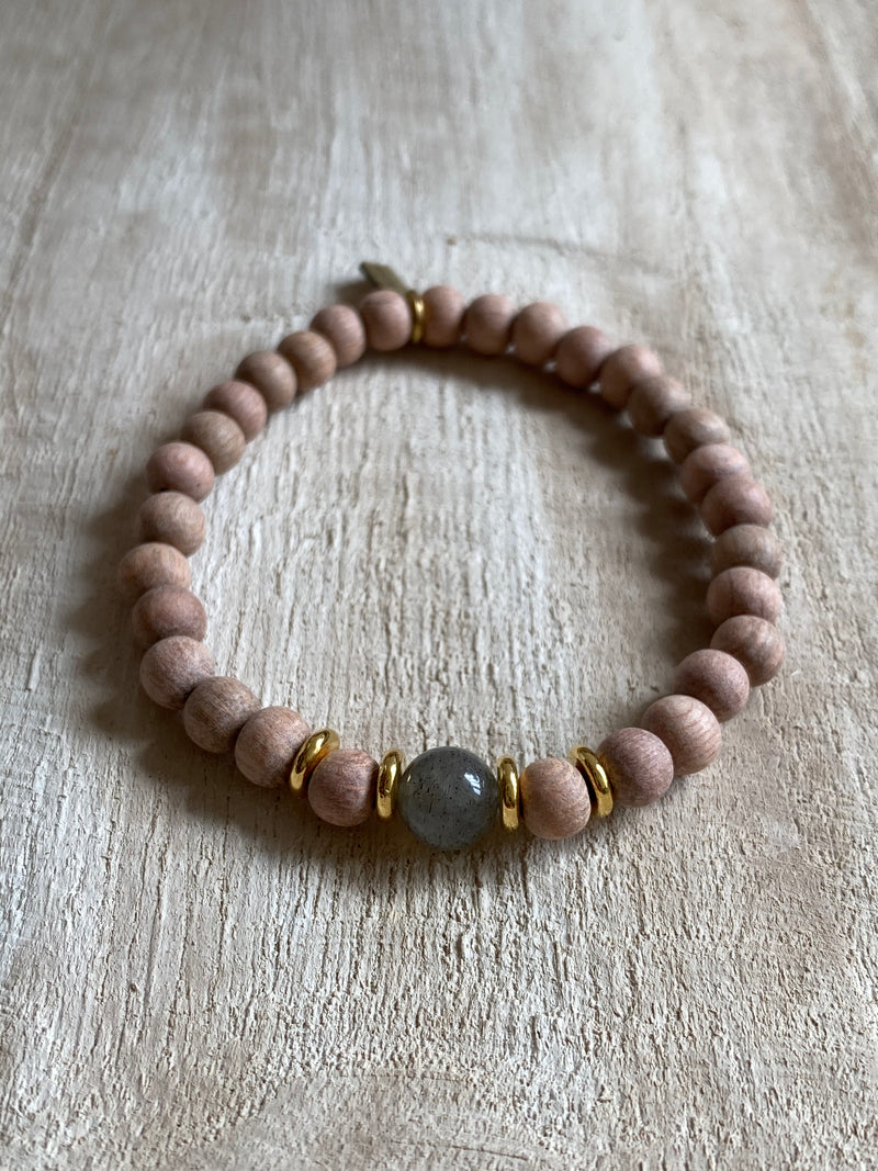 Oil diffusing bracelet labradorite intuition and compassion bohindi beads